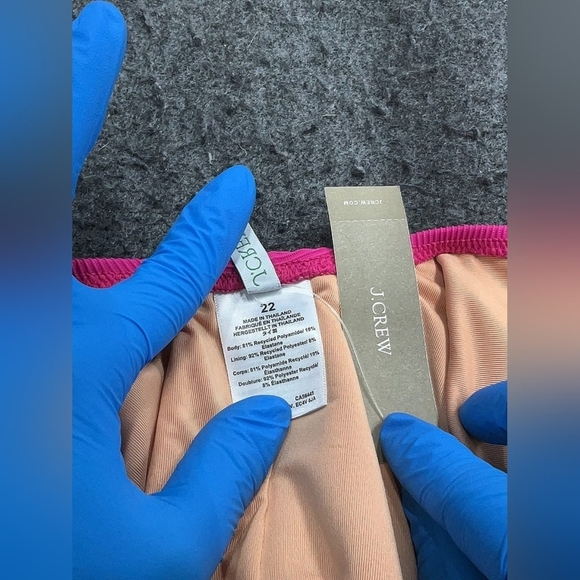 J.CREW Pink Ribbed Side Bow Cut-Out One-Piece Swimsuit - Size 22 - Picture 5 of 5